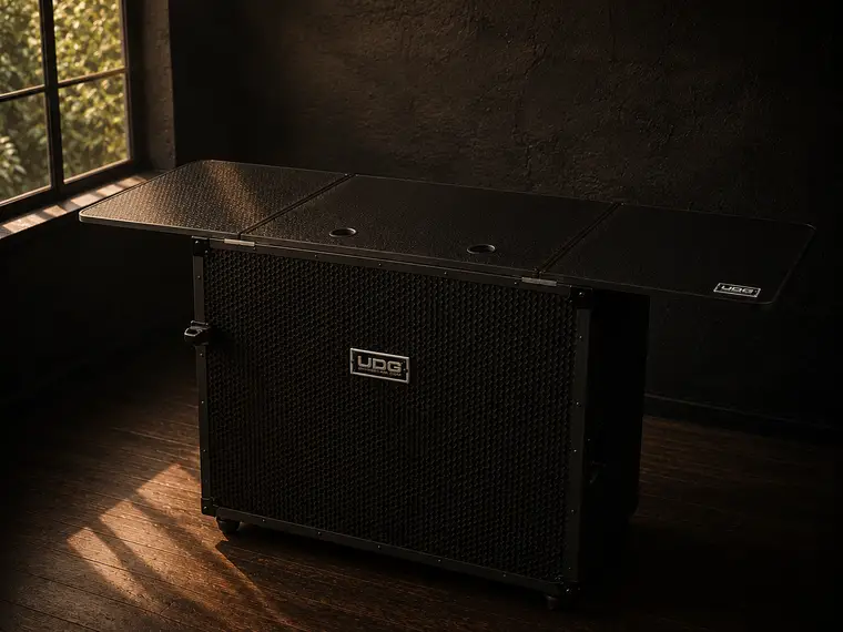 Table DJ pliable — UDG Fold Out (métal noir)